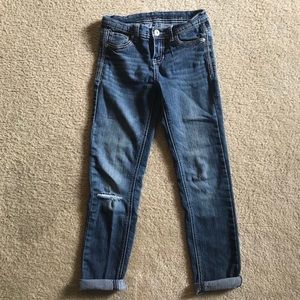 GIRLS Distressed Jeans Size 10 💎 bling pockets 💎
